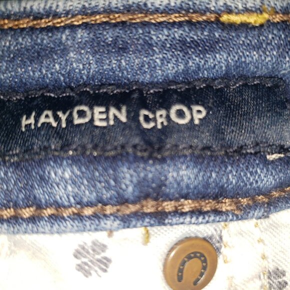 Lucky Brand Jeans Women's Hayden Crop Medium Mid Rise Denim Tapered Raw Hem 4/27 - Picture 8 of 13